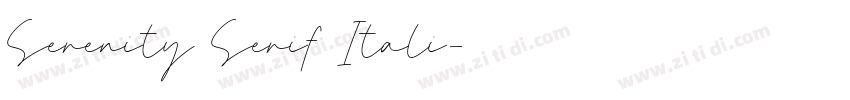 Serenity Serif Itali字体转换